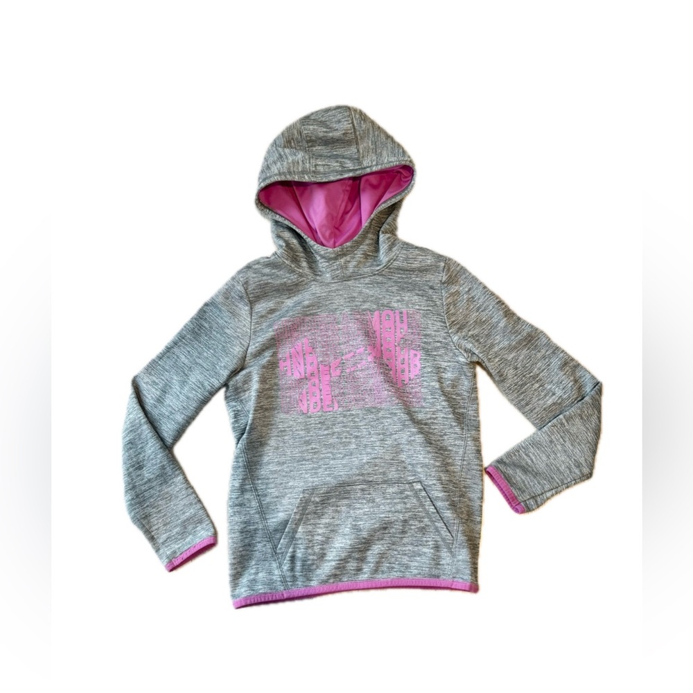 UNDER ARMOUR Sz YLG Girls COLD GEAR Athletic Sweatshirt Hoodie Gray